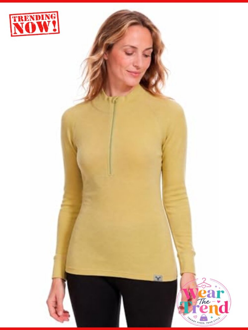 Merino Wool Base Layer Half Zip Top Long Sleeve Women's Shirt